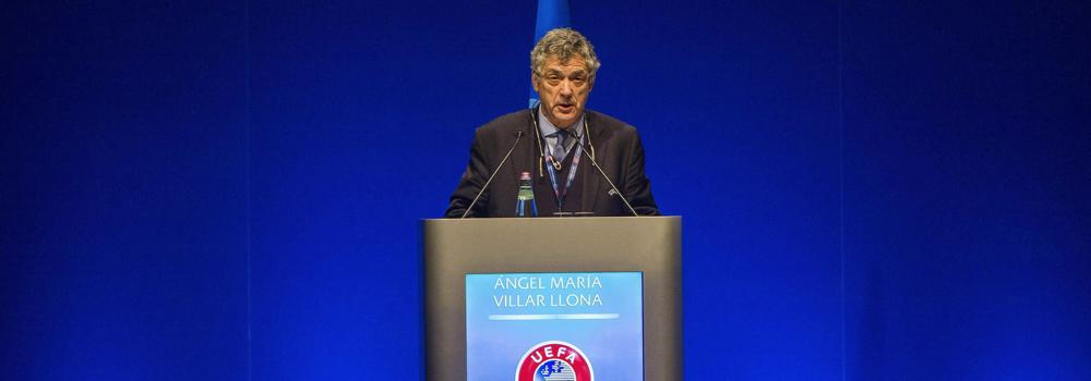 Ángel María Villar, durante una rueda de prensa. 