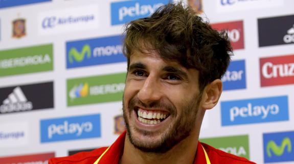 Javi Martínez, durante una rueda de prensa con la selección. 