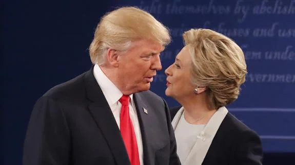 Trump y Clinton, durante el cara a cara. 