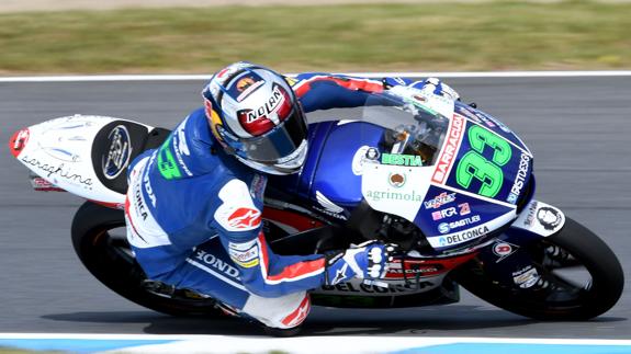 Enea Bastianini en el circuito de Motegi.