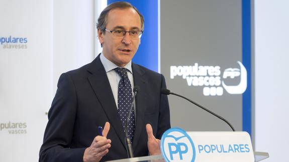 El presidente del PP del País Vasco, Alfonso Alonso.