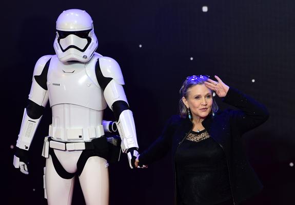 La actriz Carrie Fisher en diciembre de 2015.