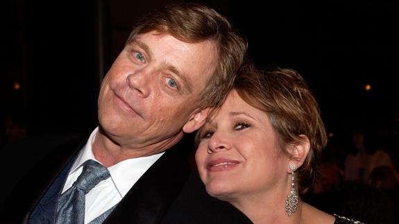 Mark Hamill y Carrie Fisher, en 2005.