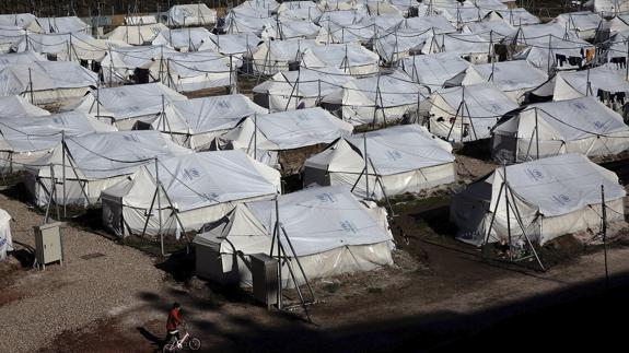 Campamento de refugiados en Grecia. 