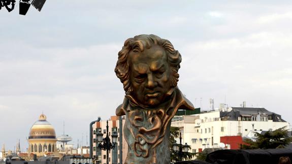 Estatua de Goya en la madrileña Plaza de Oriente, en 2011.