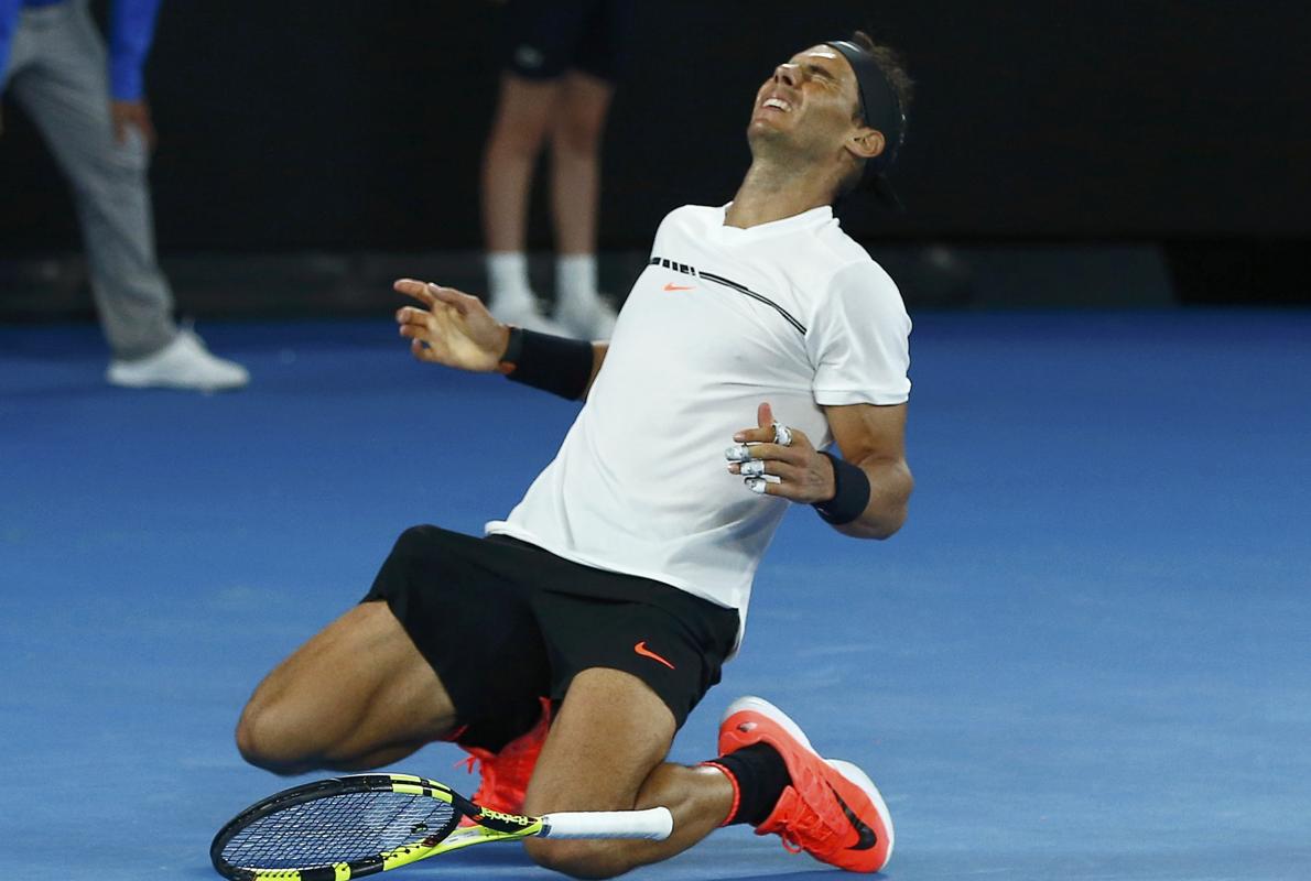 Rafa Nadal celebra su pase a la final. 