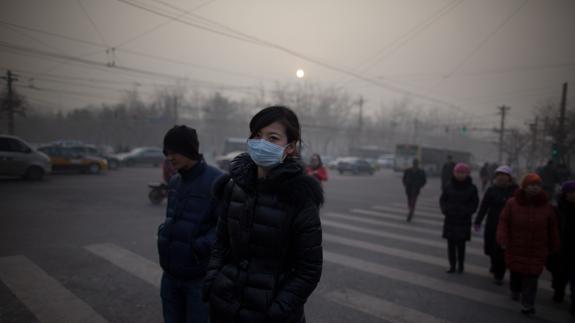 Contaminación atmosférica en Pekín (China).