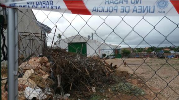 La finca donde apareció el cadáver.