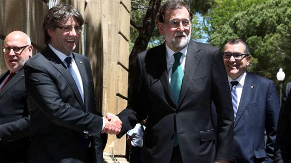 El presidente de la Generalitat, Carles Puigdemont, y el del Gobierno, Mariano Rajoy.