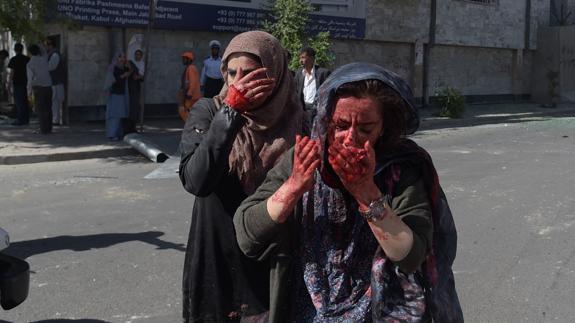 Dos mujeres heridas en el atentado. 