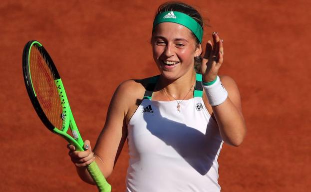 Ostapenko, tras imponerse a Bacsinszky. 