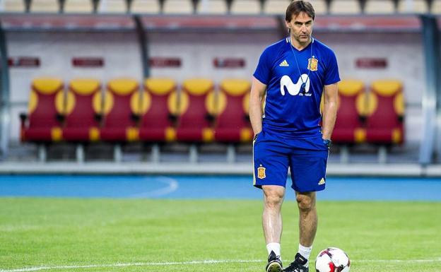 Lopetegui, durante la última sesión de entrenamiento. 