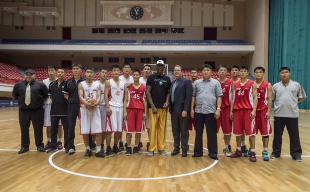 Dennis Rodman, durante su visita a Corea del Norte.