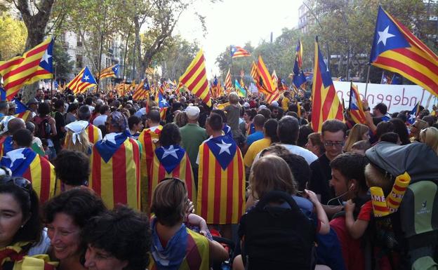 Manifestación a favor de la independencia catalana.