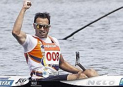 Walter Bouzán a su llegada a meta en la última edición del Sella. ::                             J. B