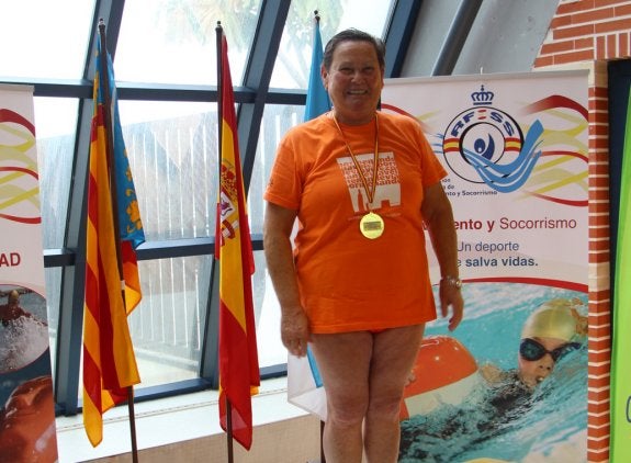 María Antonia Martínez, durante la entrega de medallas. 