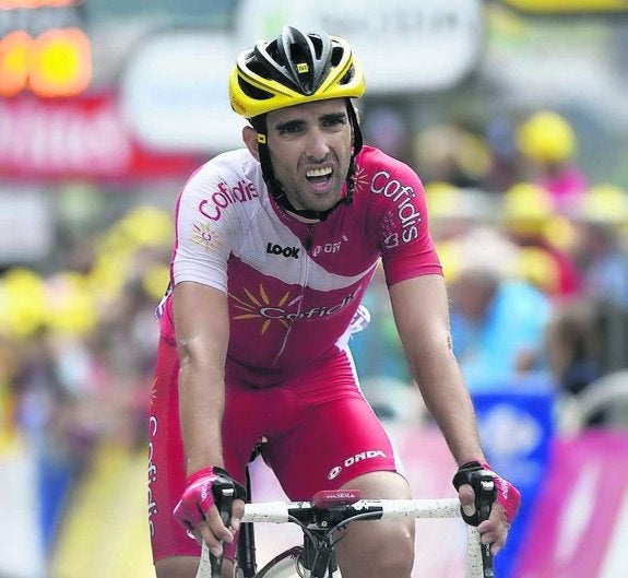 Dani Navarro, en pleno esfuerzo, en el Tour del año pasado. 