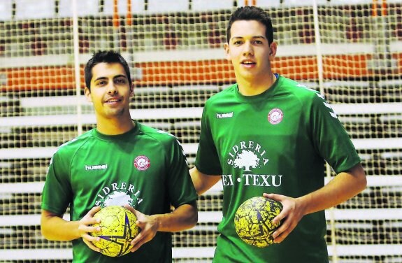 Víctor Montoya y Pablo rionda, en un entrenamiento. 