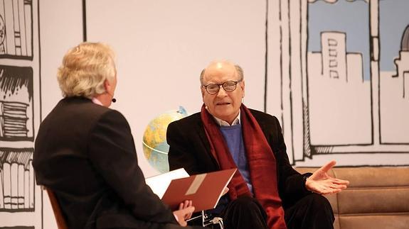 Quino, durante el acto en el Filarmónica.