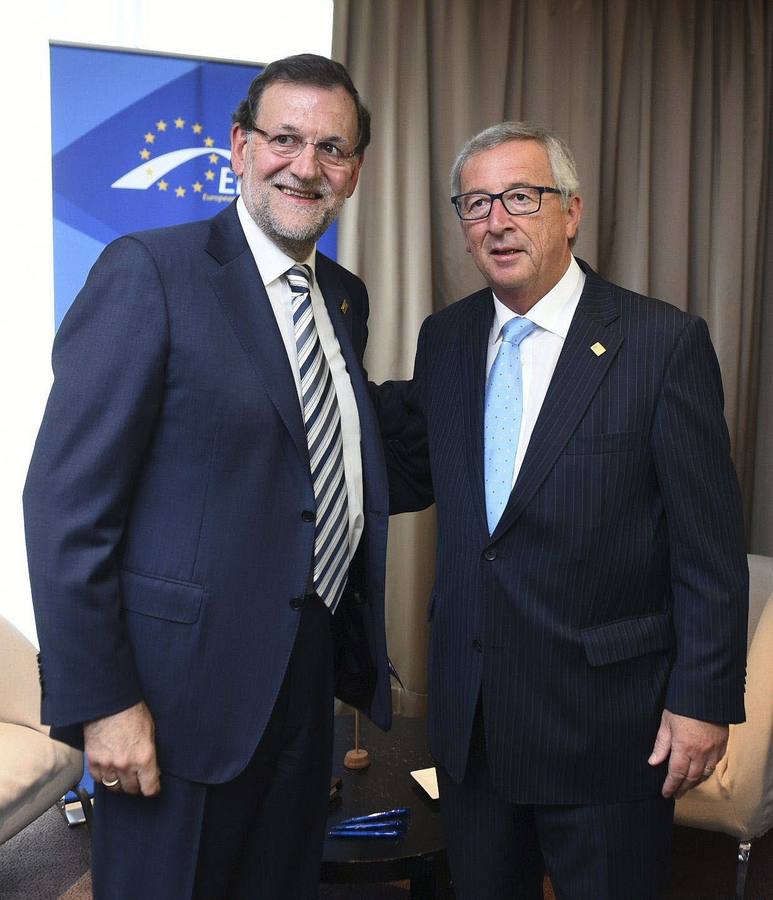 El presidente Mariano Rajoy y Jean-Claude Juncker. 