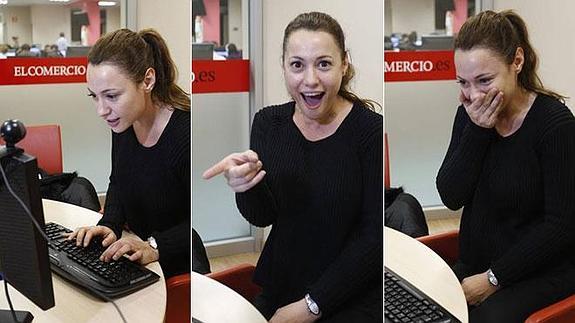 Natalia Verbeke, ayer, durante el videochat con los lectores.de ELCOMERCIO.es.