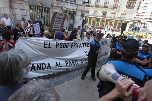 Protesta laboral en la ciudad, en 2013. 