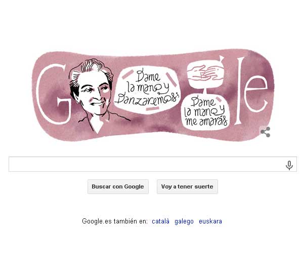 Doodle de Gabriela Mistral. 