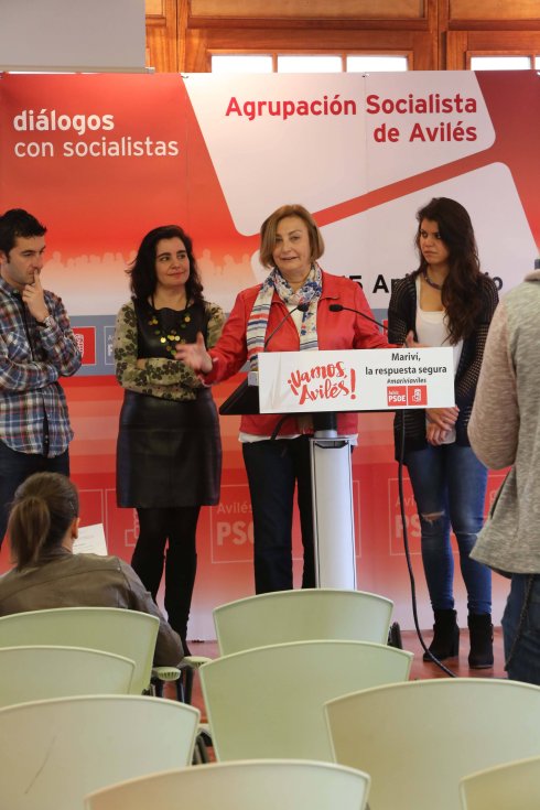 Mariví Monteserín, ayer en la sede del PSOE. 