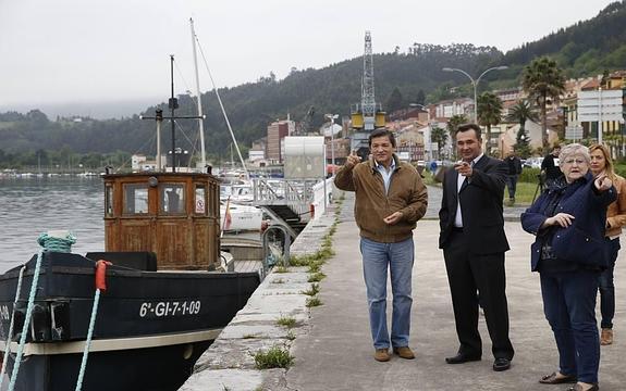 Javier Fernández, esta mañana en San Esteban de Pravia. 