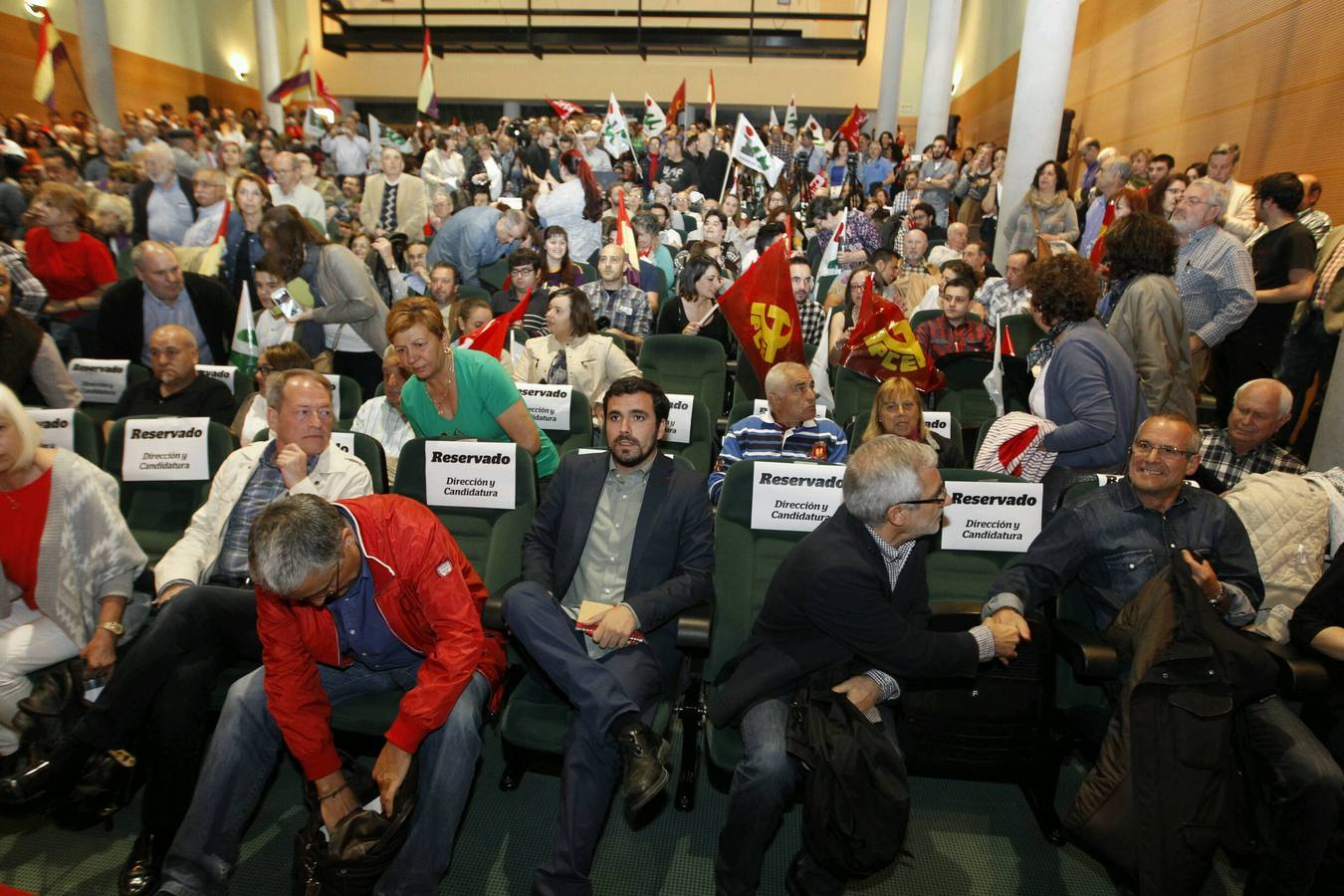 Garzón, en el acto central que IU desarrolla en esta campaña electoral en Asturias