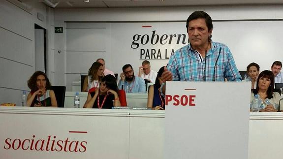 Javier Fernández, durante su intervención en el Comité Federal. 