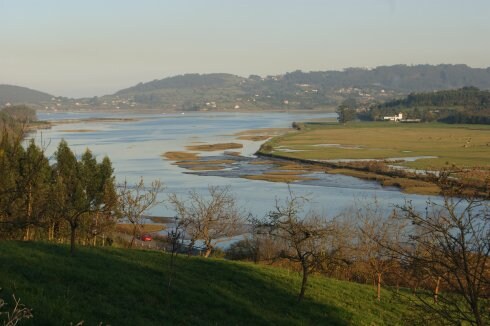 Vista general de la ría de Villaviciosa desde su margen izquierda. 