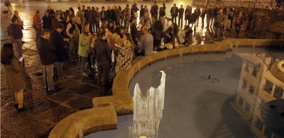 Toño Velasco, ayer en la plaza de la Catedral. 