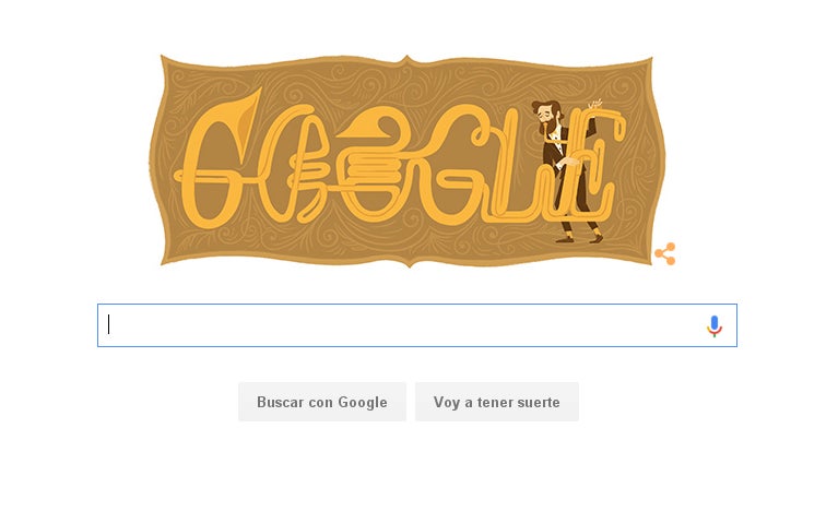 Adolphe Sax, el inventor del saxofón, el doodle de google