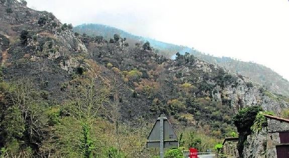 Incendio en Peñarrubia, en Cantabria, el 19 de diciembre. 