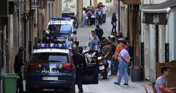 Dispositivo en el Oviedo Antiguo, en una imagen de archivo. 