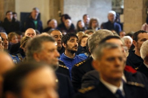Juan Carlos Fernández en el funeral. 