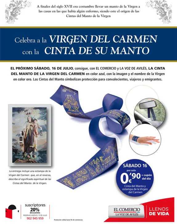 Celebra la Virgen del Carmen con la cinta de su manto