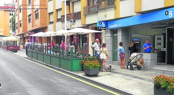 Zona de terrazas en suelo público en el centro urbano. 