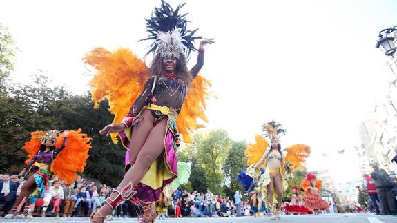 Desfile del Día de América en Oviedo el año pasado. 