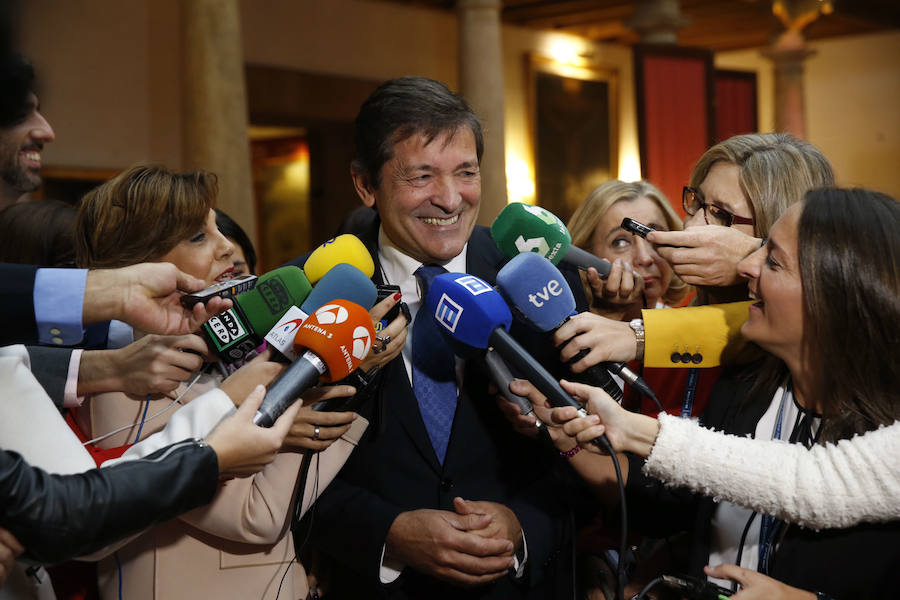 El presidente del Principado, hoy, en el Hotel de La Reconquista 