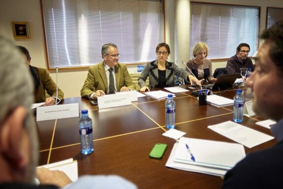 La consejera Belén Fernández presidió ayer la reunión de seguimiento de la calidad del aire. 