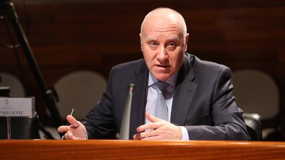 Faustino Blanco, durante su comparecencia.