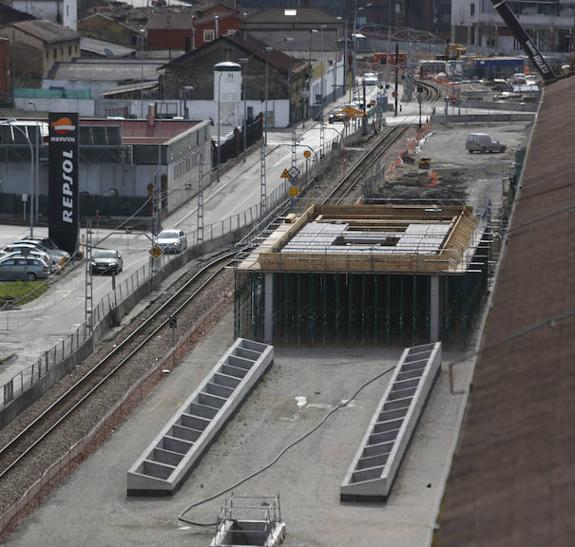 Estado actual de las obras del soterramiento. 