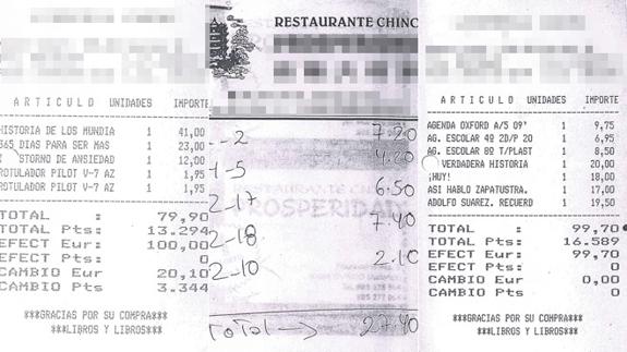 Detalle de las facturas pasadas por Villa al SOMA. 