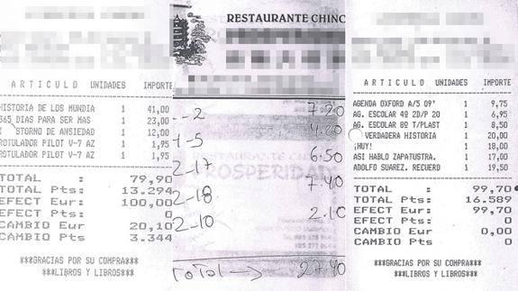 Detalle de las facturas que Villa presentó al SOMA.