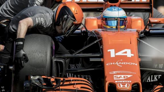 Fernando Alonso en la clasificación de este sábado para el GP Canadá. 