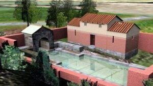 Foncalada. El autor señala en su web que, aunque se pensó hasta hace poco que era «una humilde fuente pública edificada en época de Alfonso III», los estudios han demostrado que se trataba de un complejo mayor con estanque «destinado al baño». ::                             E. C.