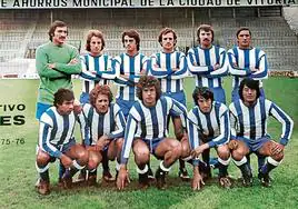 Una alineación del Alavés de la temporada 1975-76, en Segunda División.