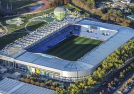 Vista aérea del estadio de Mendizorroza.